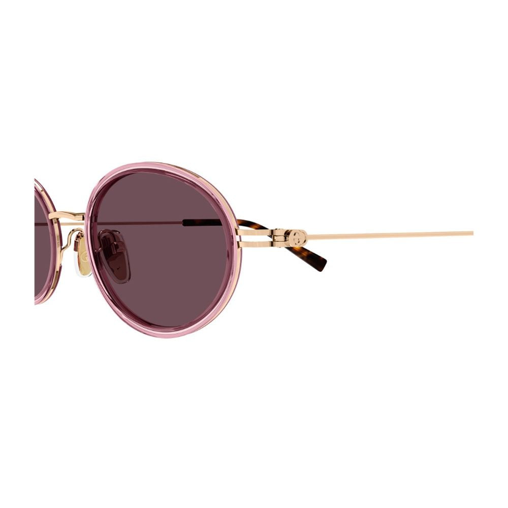 Gg1980S Emblem Line Oval Pink Gold Metal Emblem Sunglasses