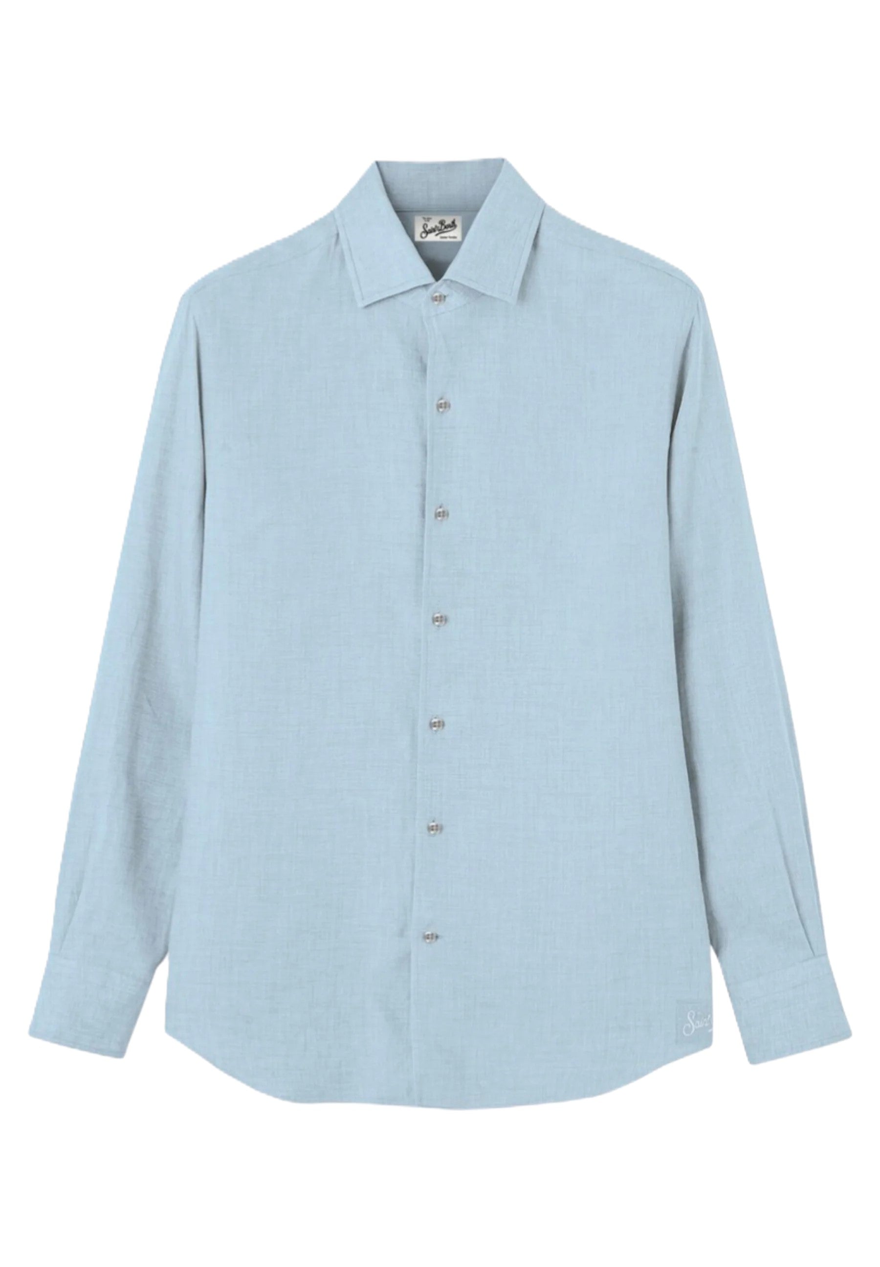 Long-Sleeve Light Blue Shirt with Classic Collar