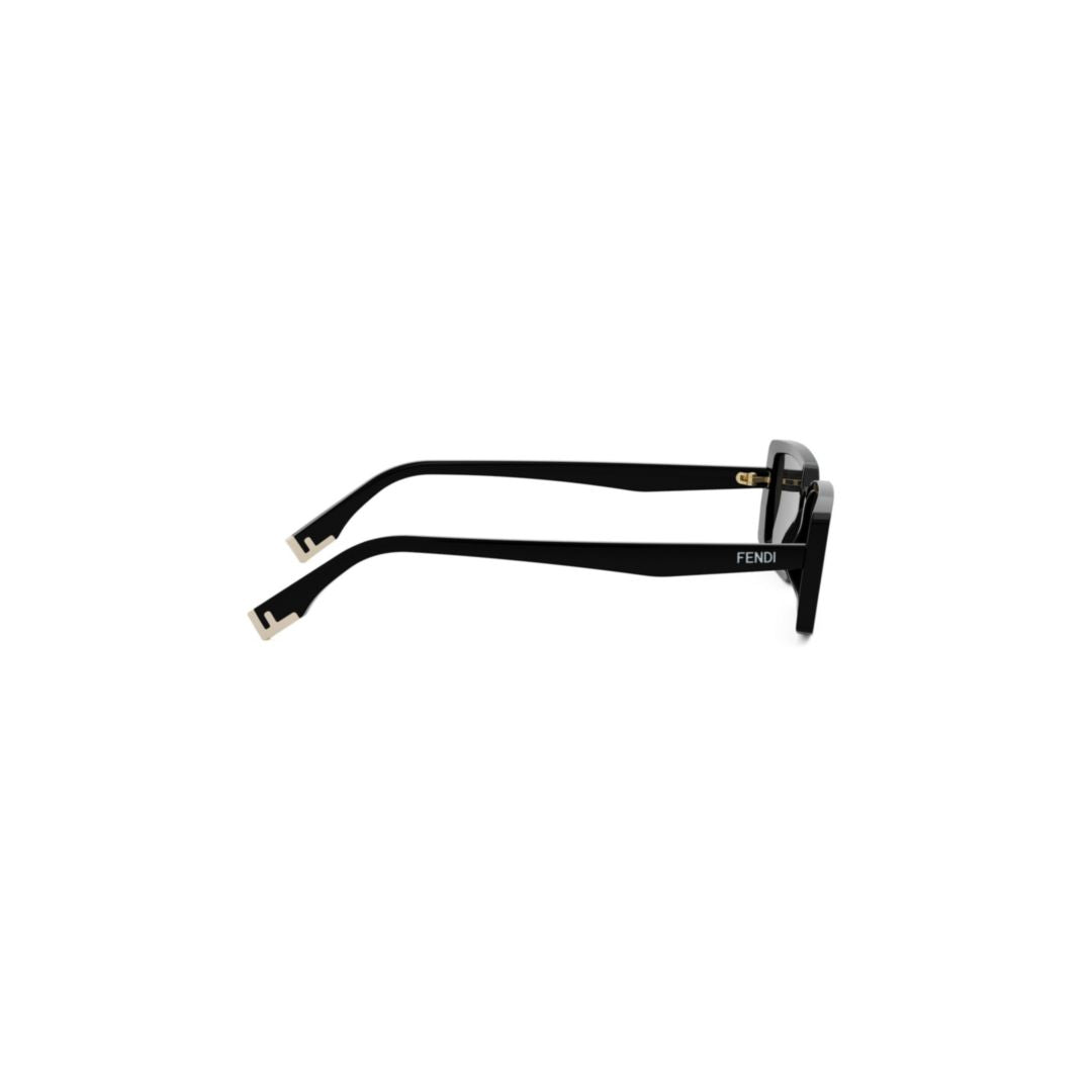 Fe40164i Rectangular Black Acetate Sunglasses