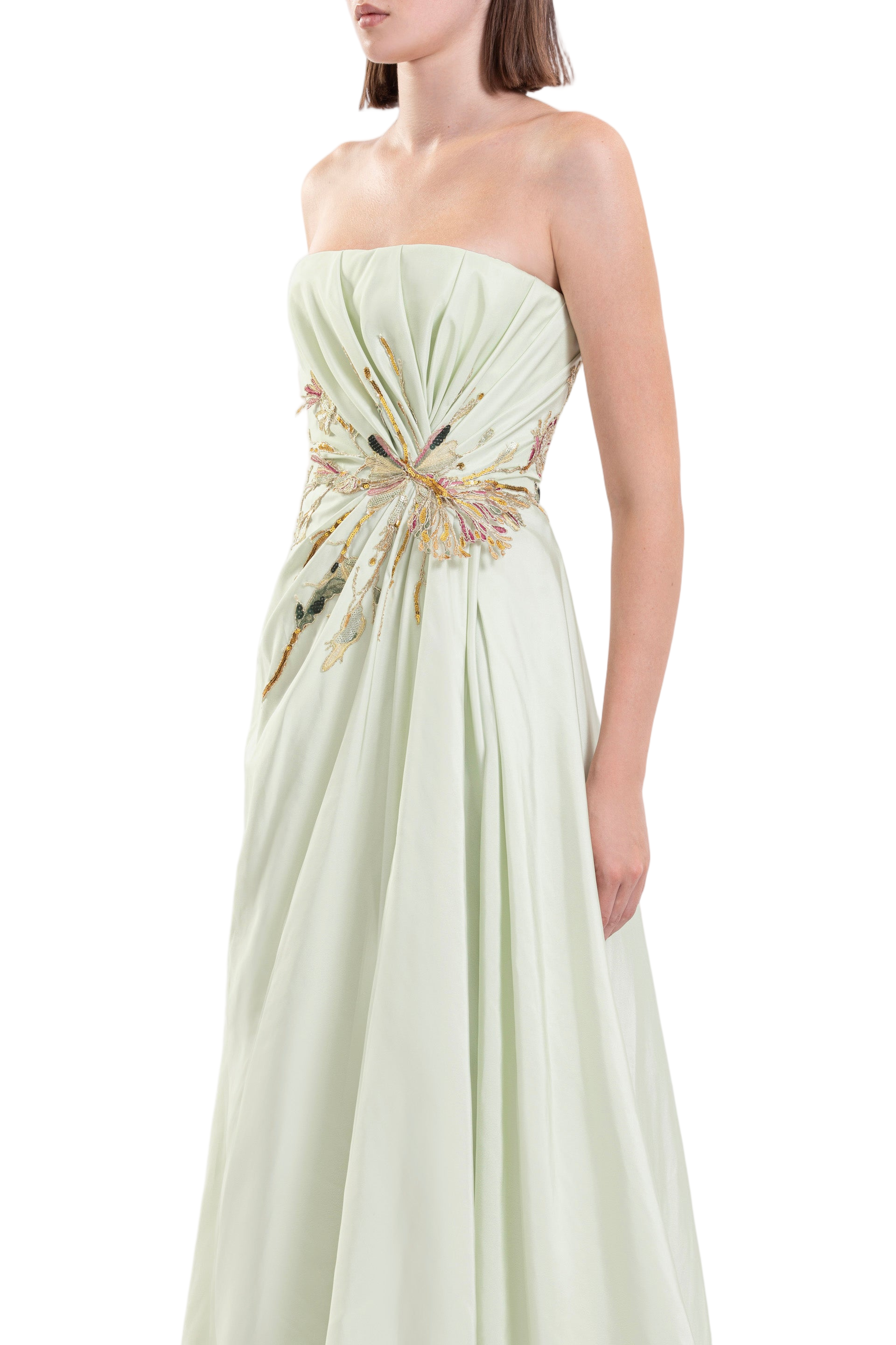 Draped Taffeta Dress