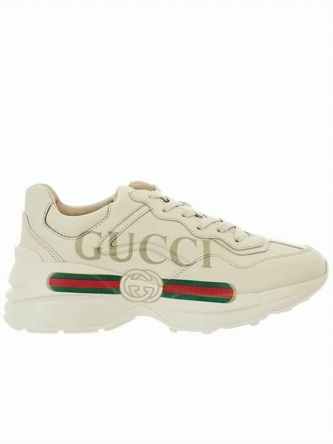 Chunky Creamy Beige Sneakers With Embossed Logo