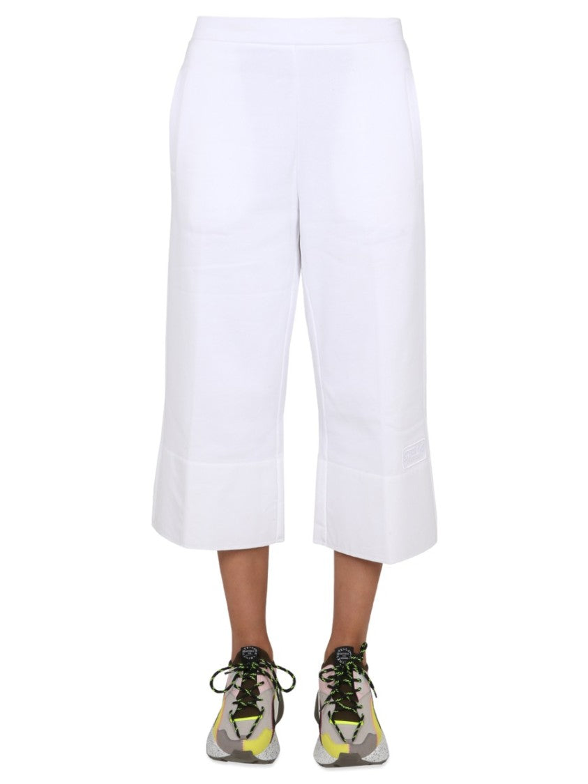 White Wide-Leg Cropped Pants