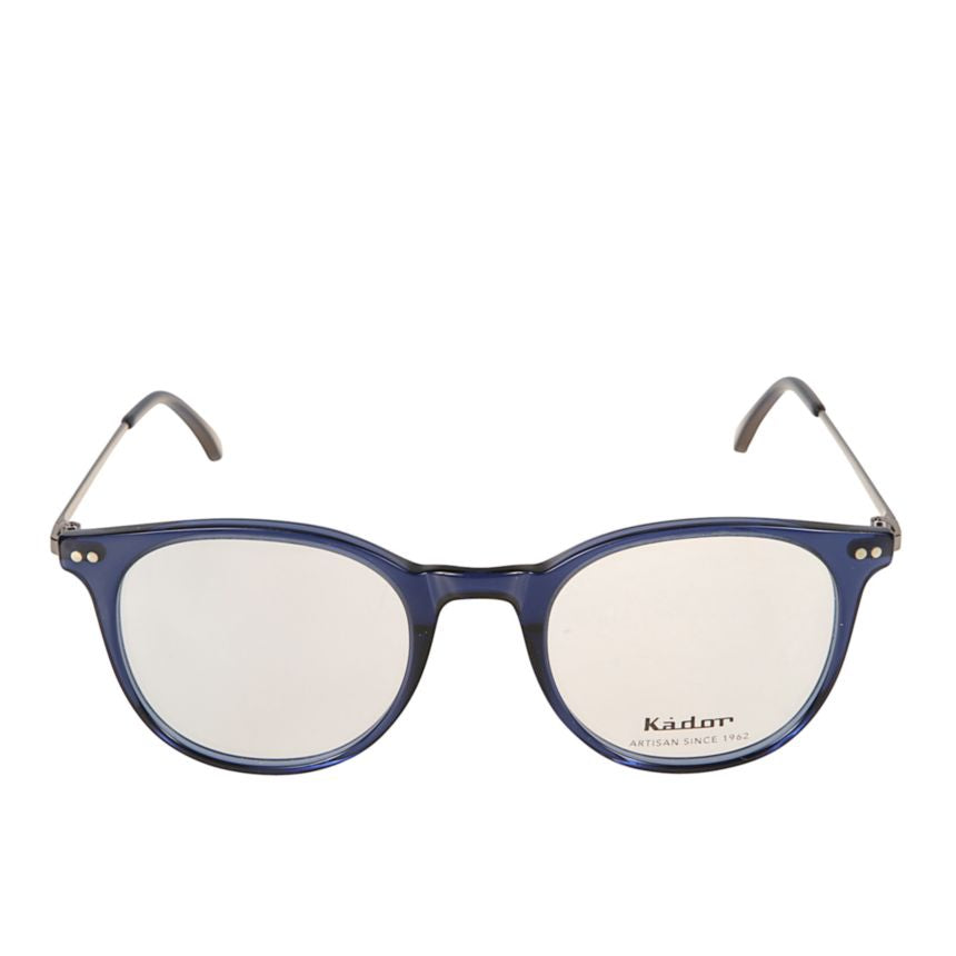 Harry Rounded Frame Eyeglasses with Translucent Deep Blue Front