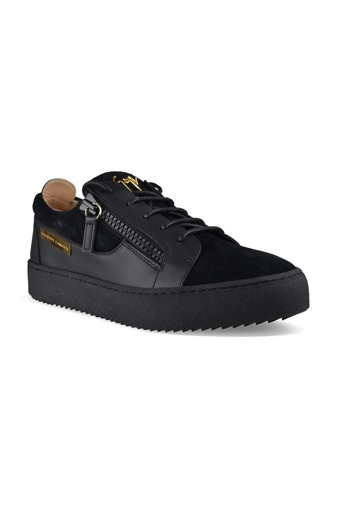 Black Leather and Suede Sneakers