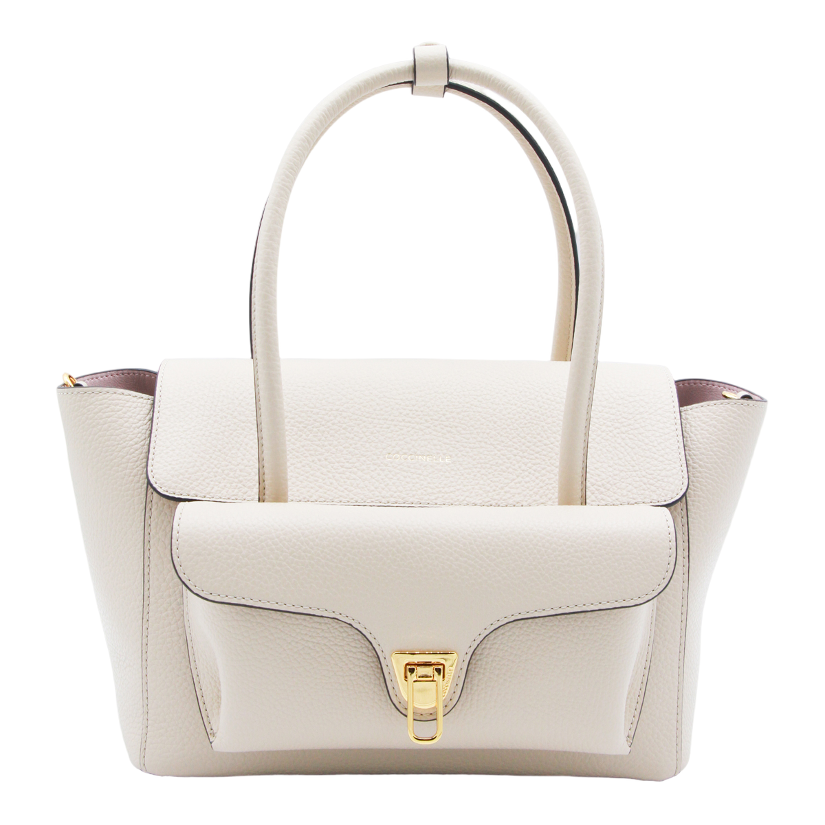 Structured Handbag with Flap Closure