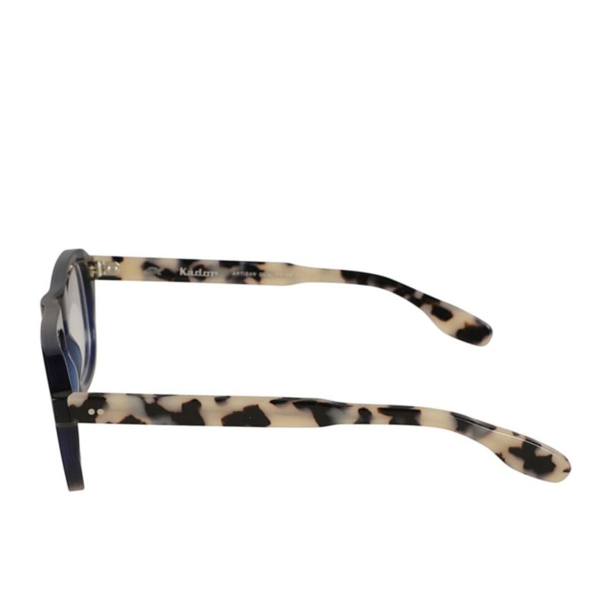 Bravo Rectangular Deep Navy Blue Eyeglasses with Tortoiseshell Temples