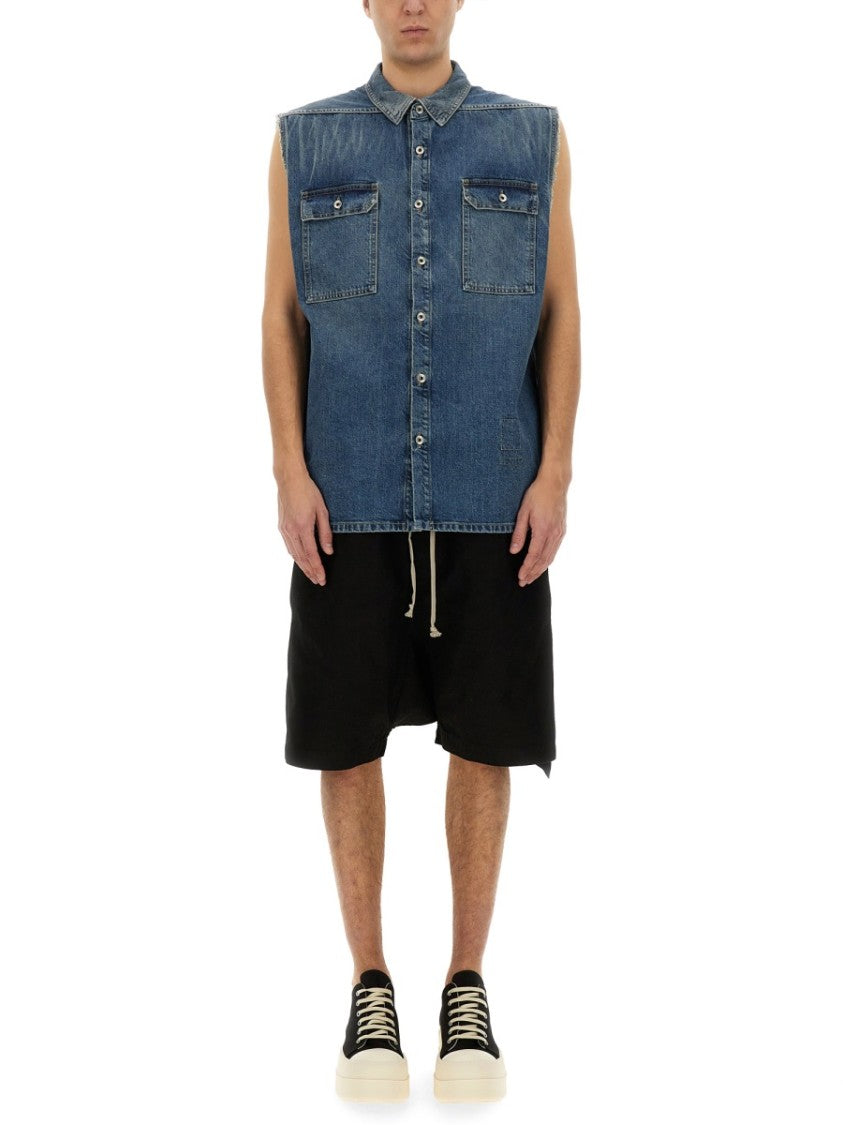 Sleeveless Denim Outer Shirt