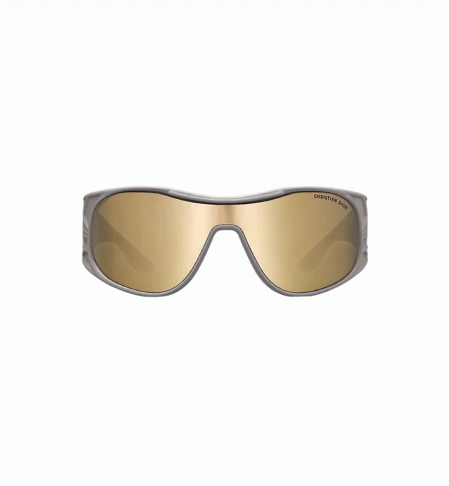 Silver Wraparound Metallic Frame Gold Sunglasses