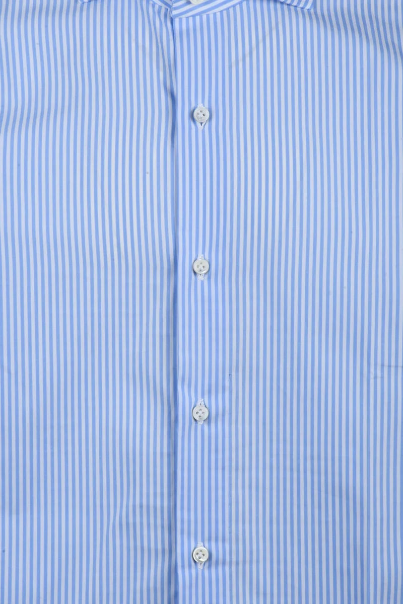 Cotton Shirt - White/Light Blue