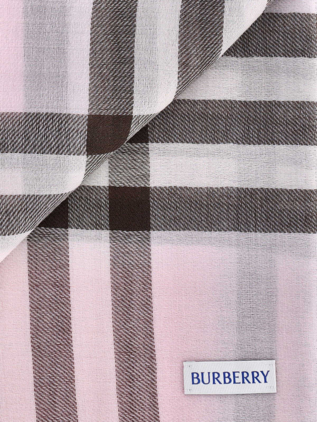 Classic Check Pattern Scarf In Light Pink