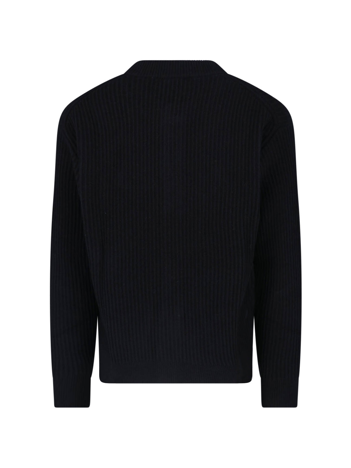 Black Fox Emblem Ribbed Cotton Cardigan
