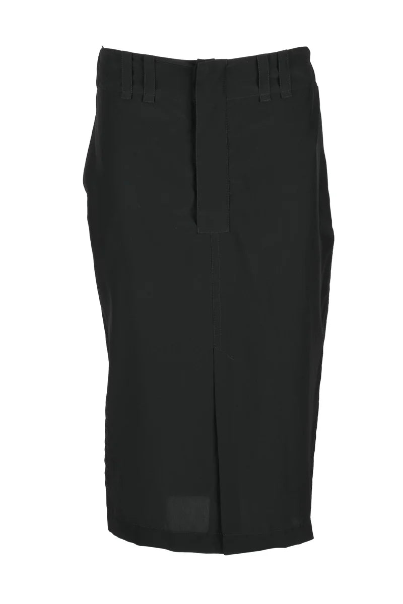 Silk Midi Skirt - Black