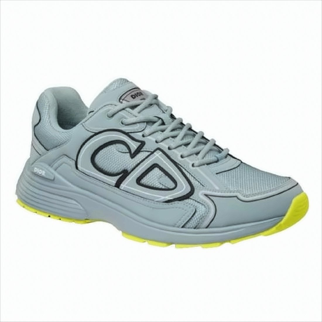 Mesh and Calf Leather Sneakers with Bold CD Lettering