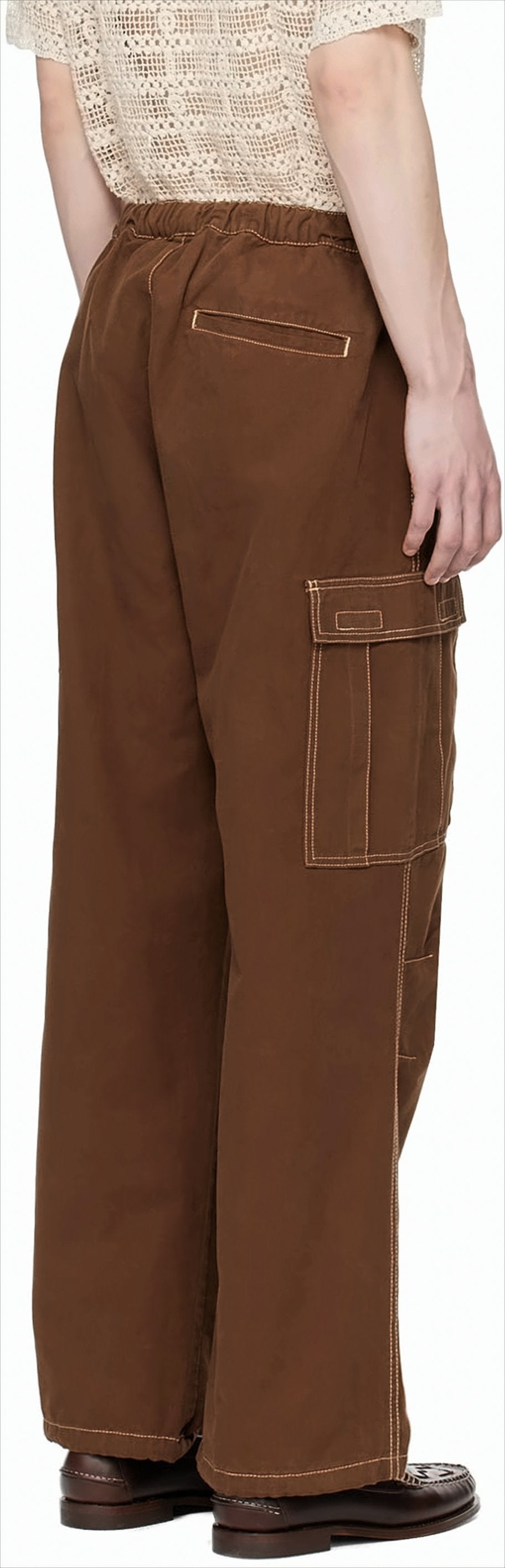 Wide-Leg Casual Pants with Flap Pockets