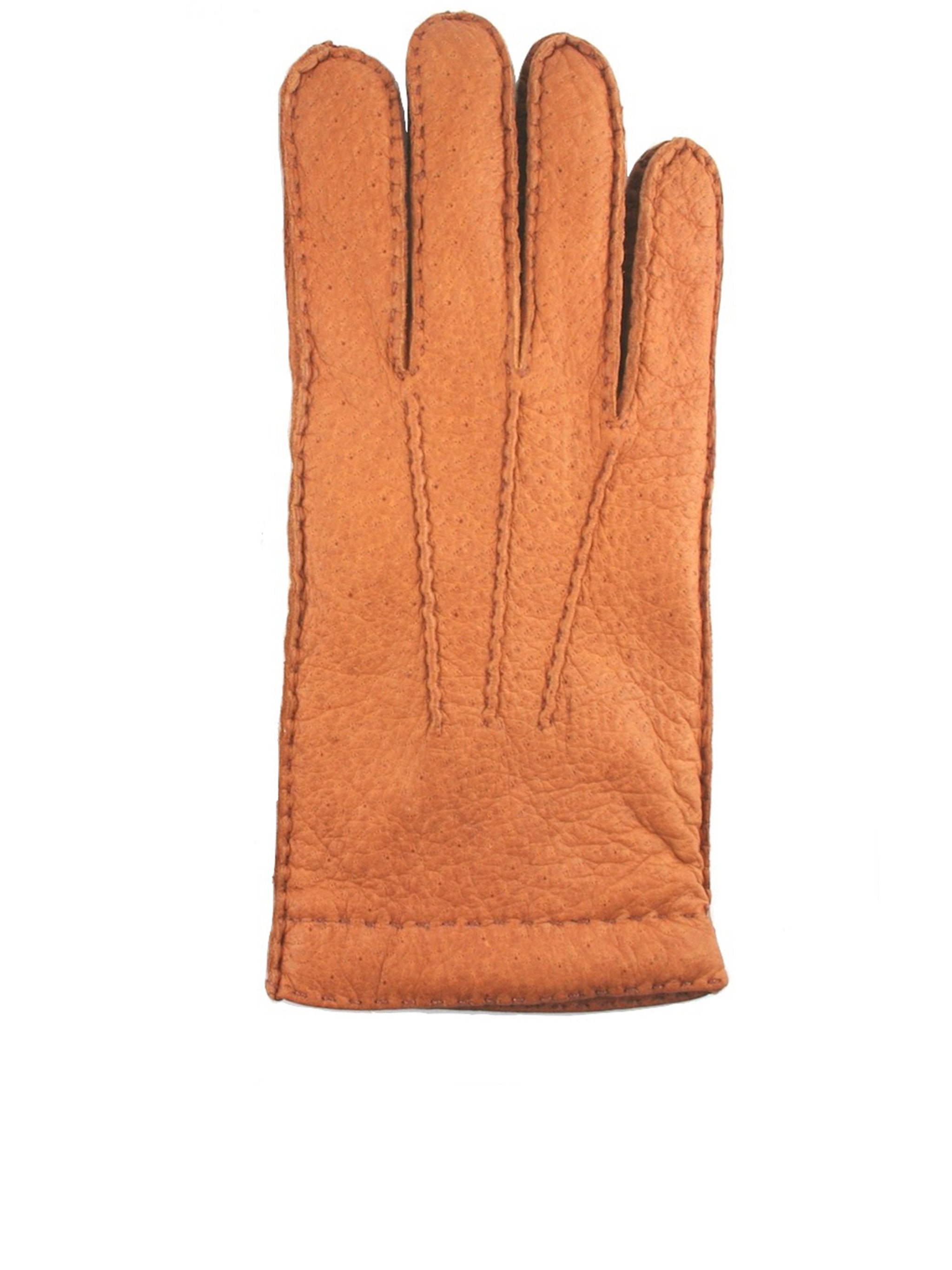 Brown Peccary Cash Textured Gloves
