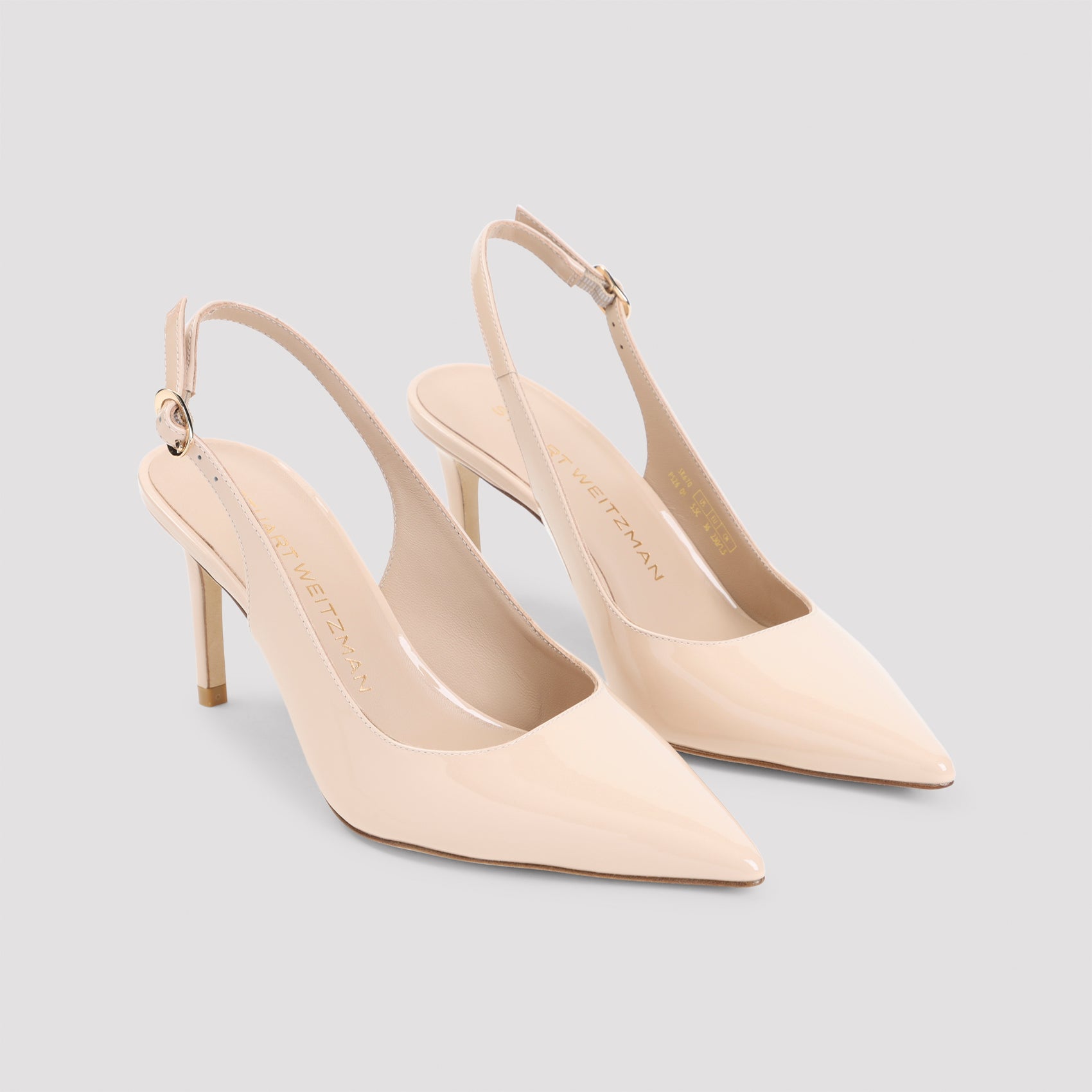 Glossy Leather Slingback Pumps