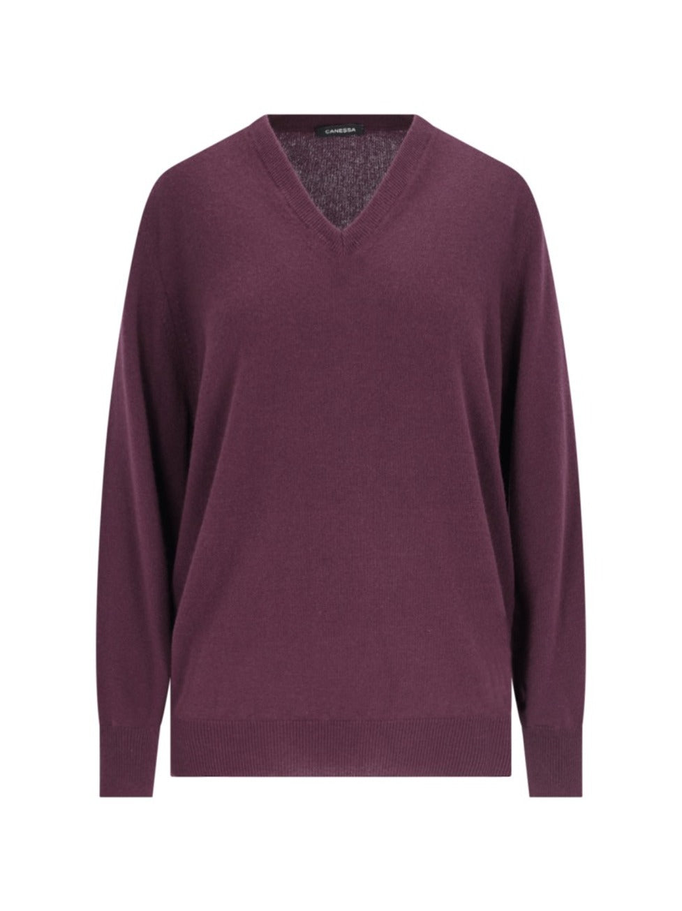 V-Neck Sweater In Purple Cashmere Purple