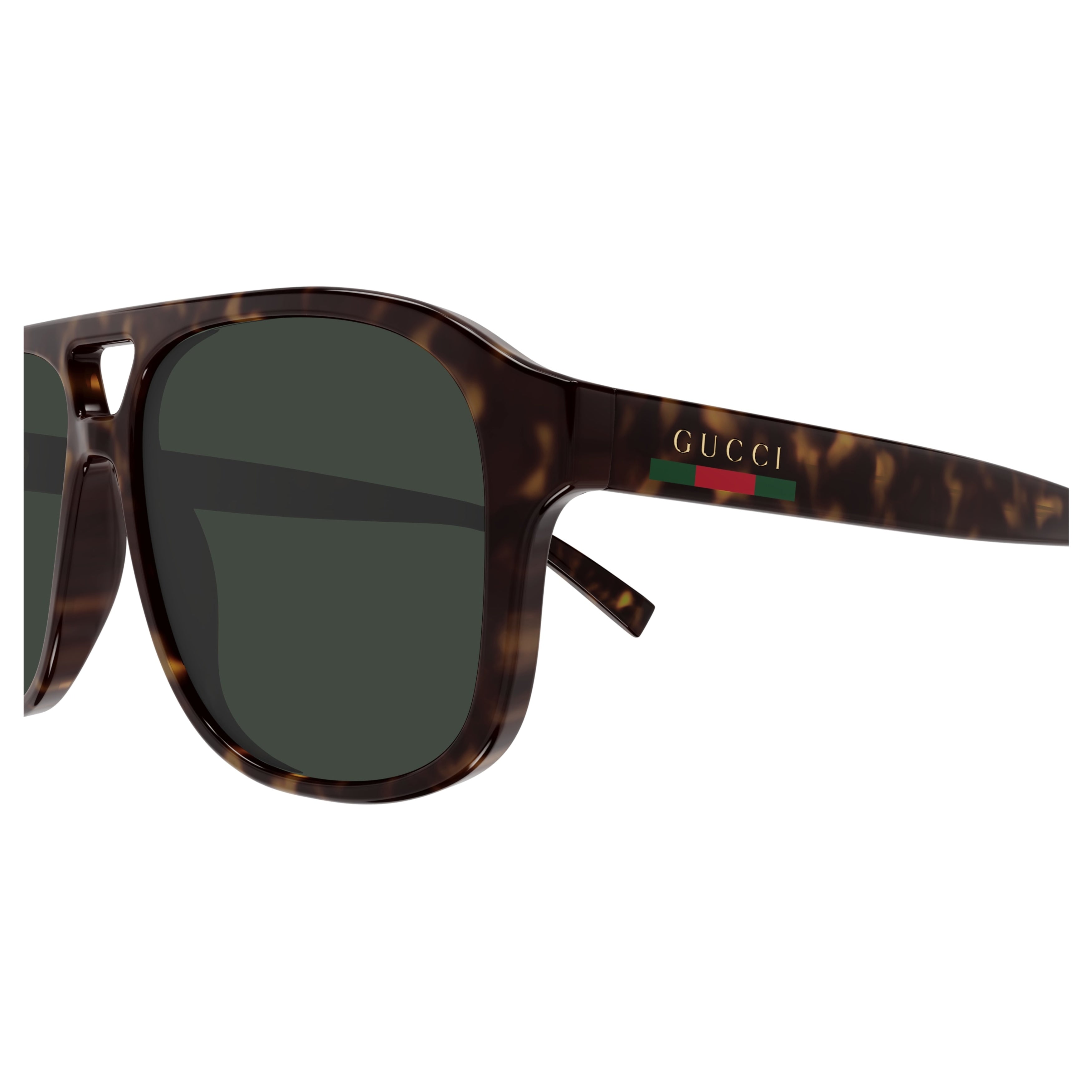 Rectangular Tortoiseshell Sunglasses With Refined Logo Accents