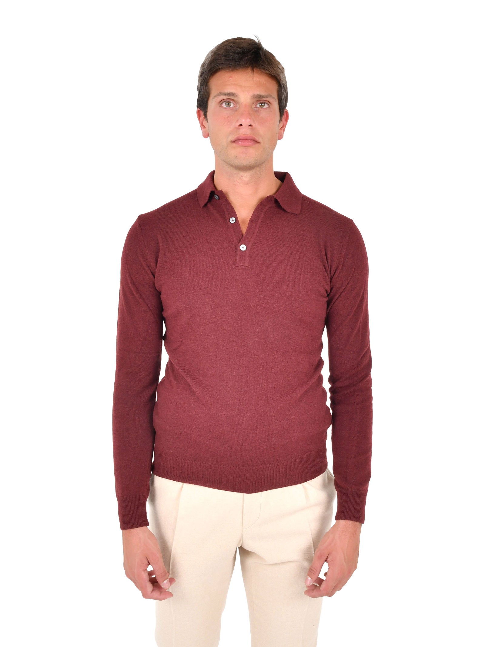 Bordeaux Long-Sleeved Cashmere Blend Sweater