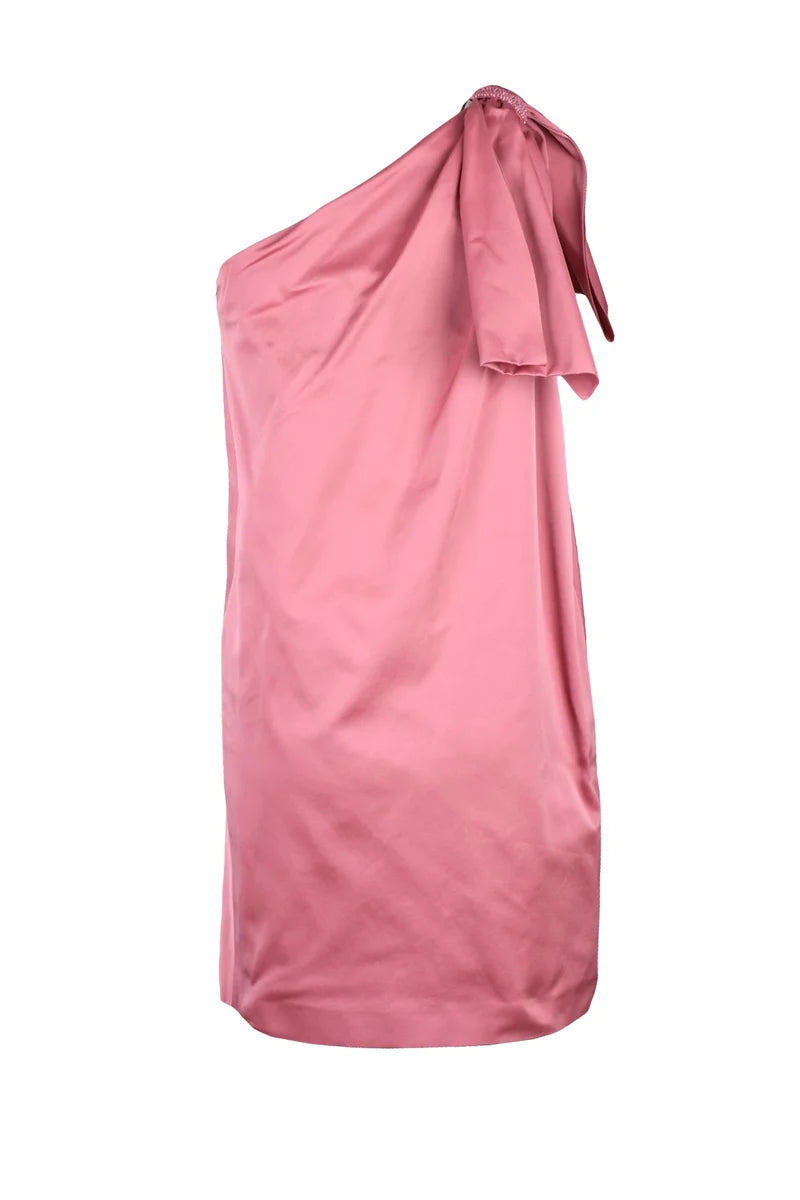 Innocuo One-Shoulder Dress - Pink