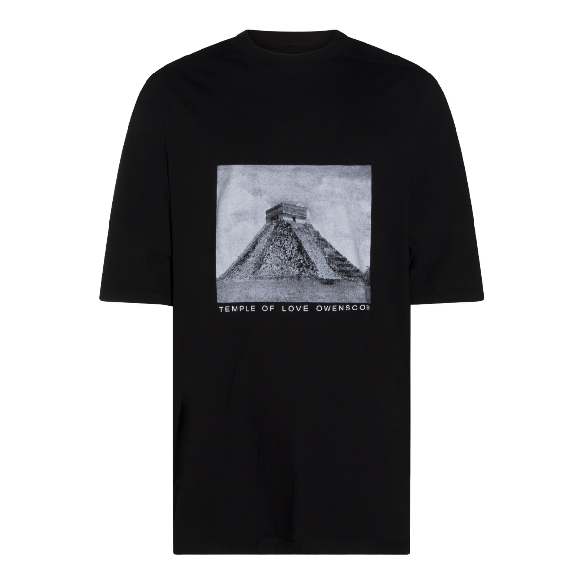 Monochrome Pyramid Graphic Print Black T-Shirt