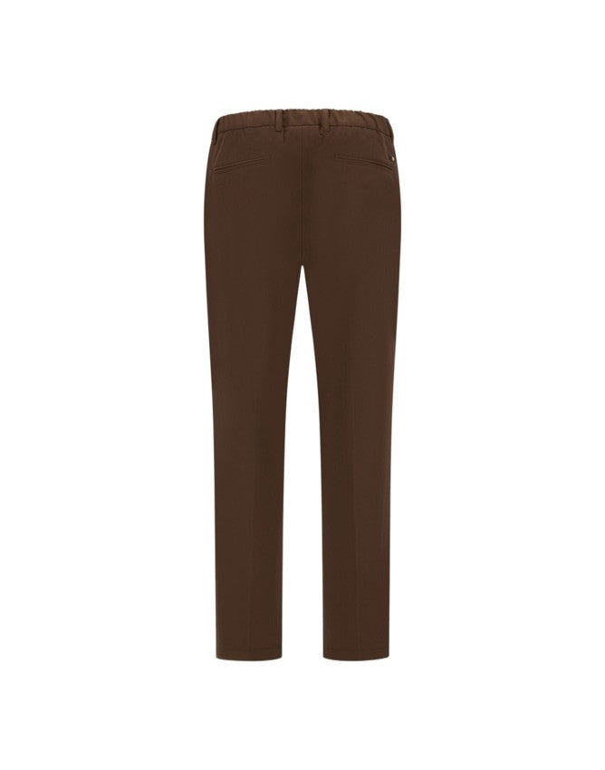 Brown Trousers With Elastic Waistband