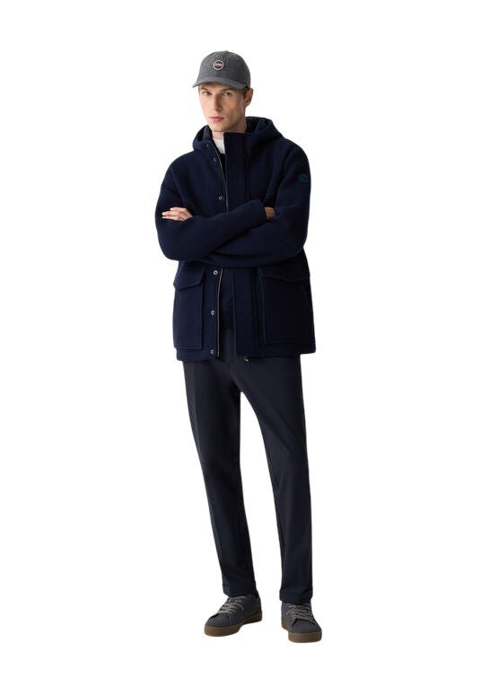 Honeycomb Textured Wool Blend Colmar Coat