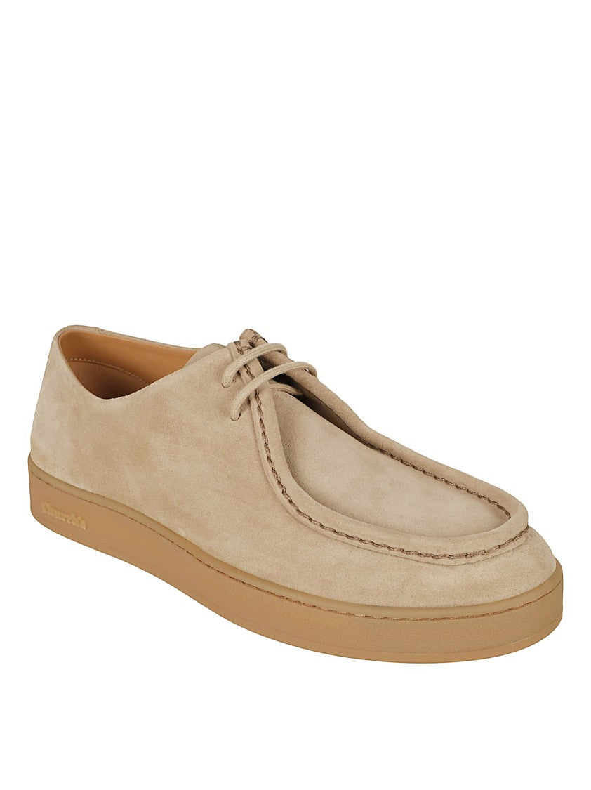 Suede Flat Shoes With Rounded Toe