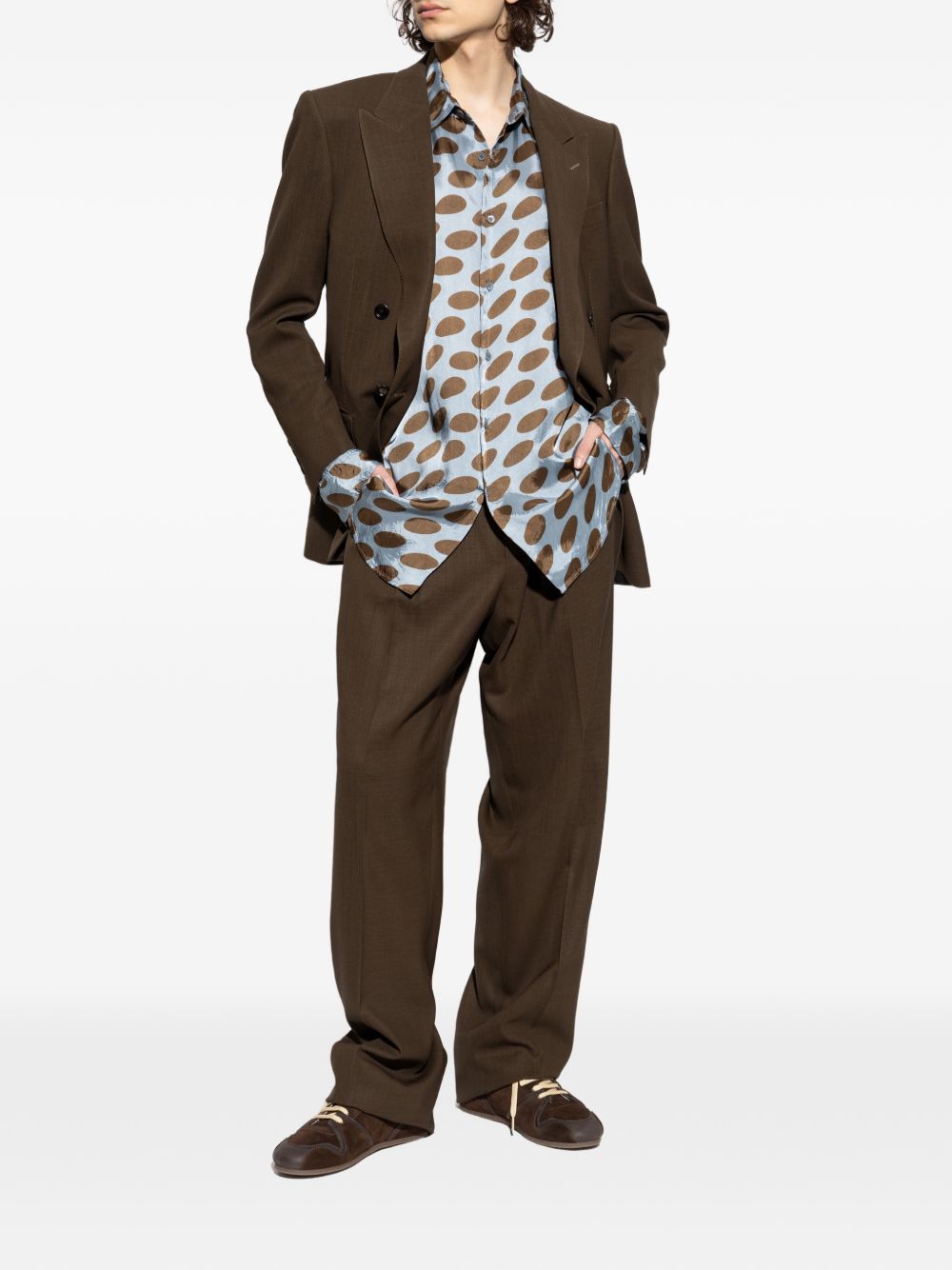 Long-Sleeved Shirt With Graphic Oval Patterns