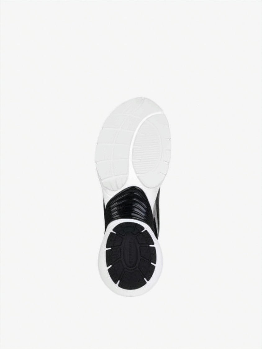 Futuristic Metallic Silver and Black Mesh Sneakers