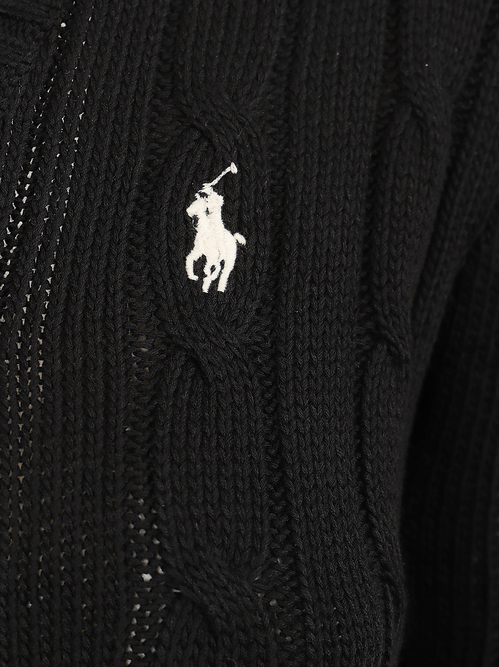 Cable-Knit Sweater with Ribbed V-Neck
