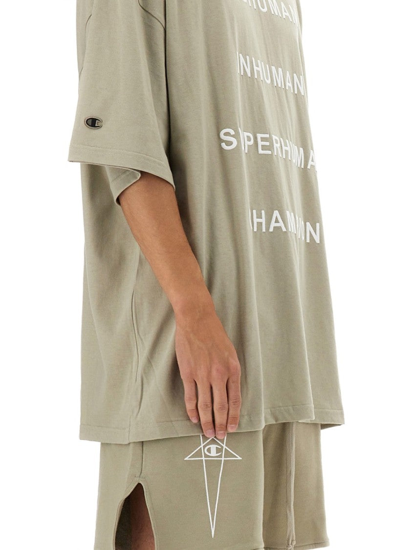 Relaxed Fit Cotton Tee With Contrasting Text