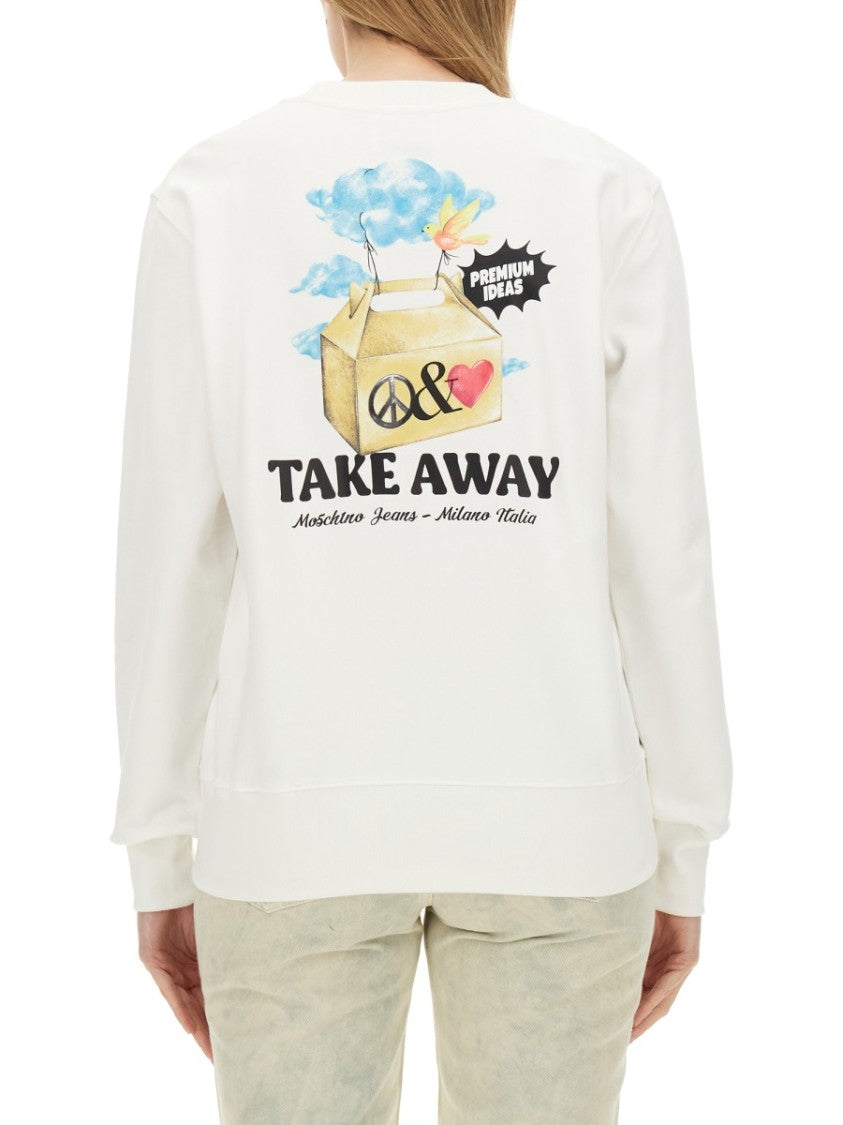 White Sweatshirt With Eye-Catching Logo Design