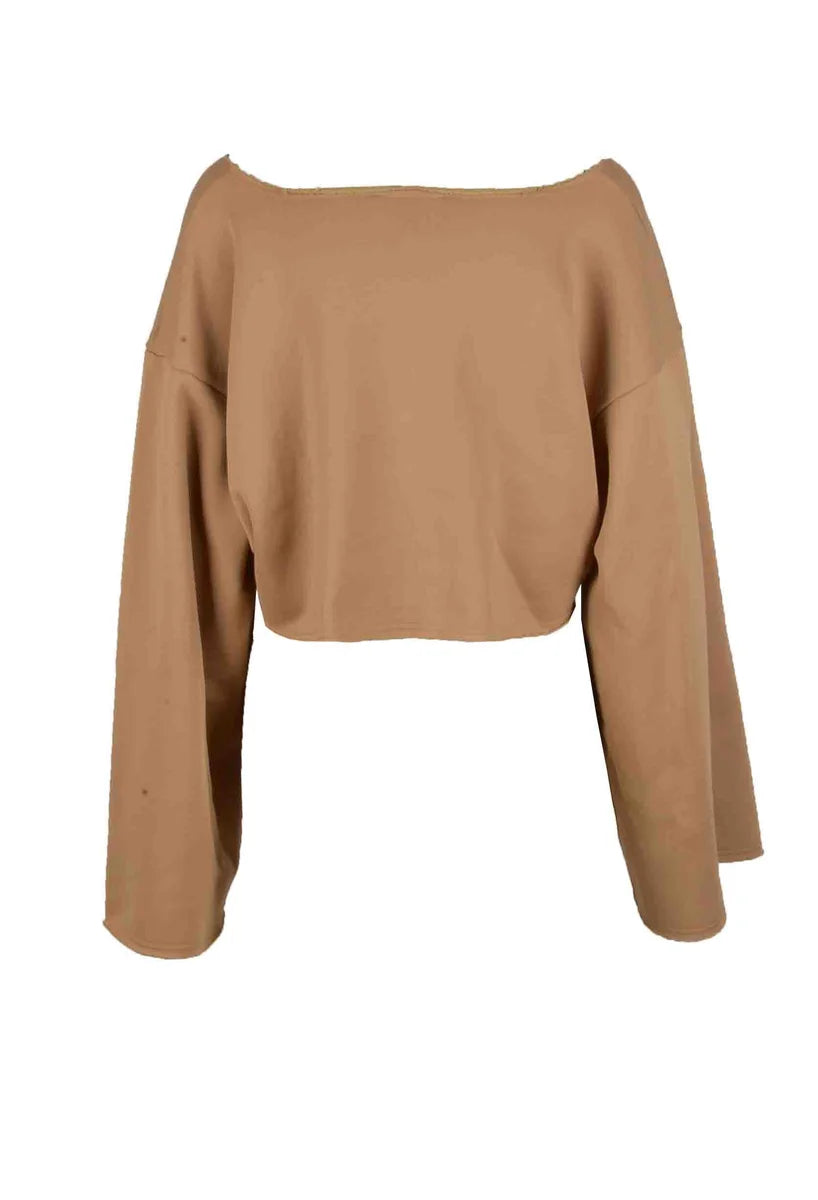 Cotton Polyamide Sweatshirt - Beige