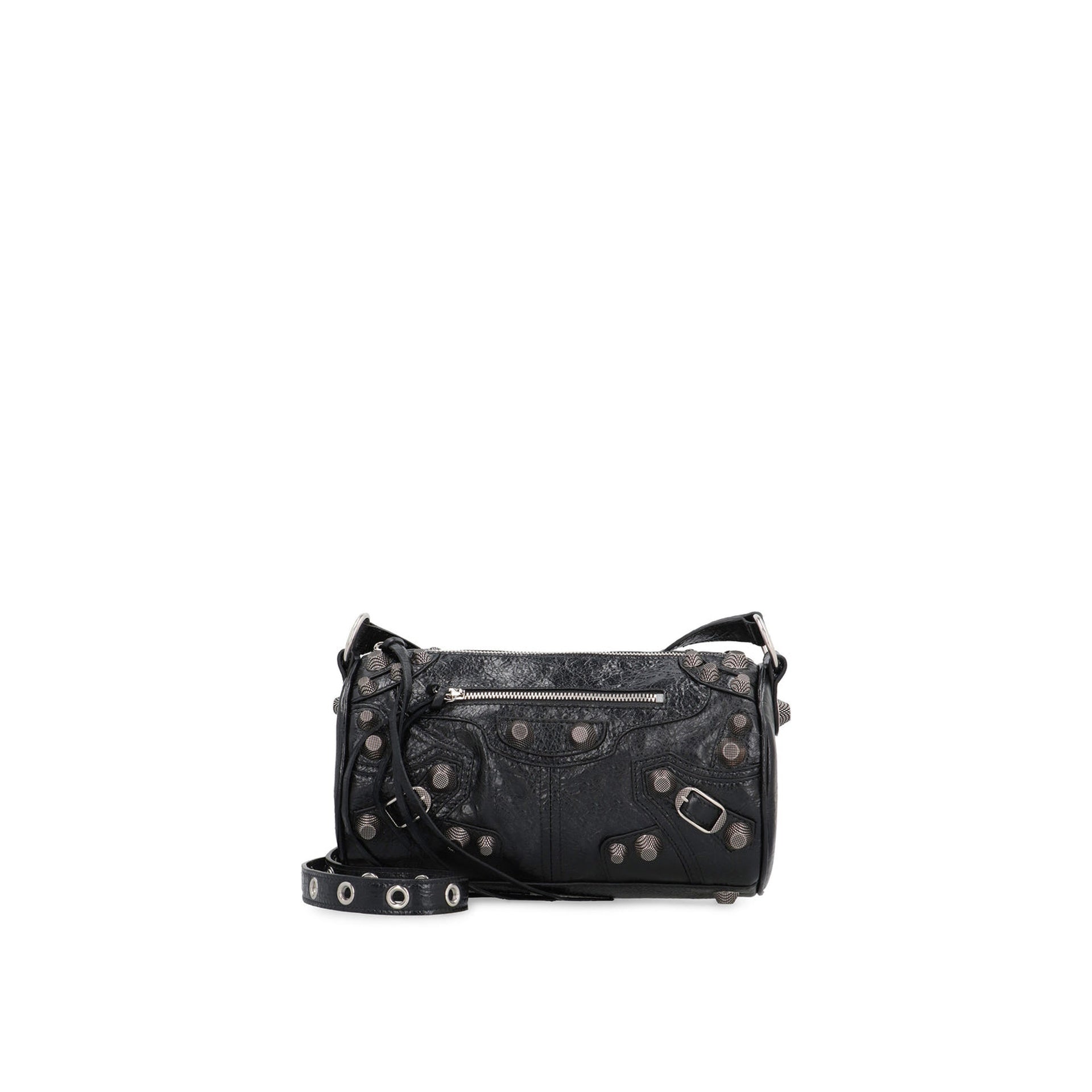 Cylindrical Shoulder Bag In Lamb Leather