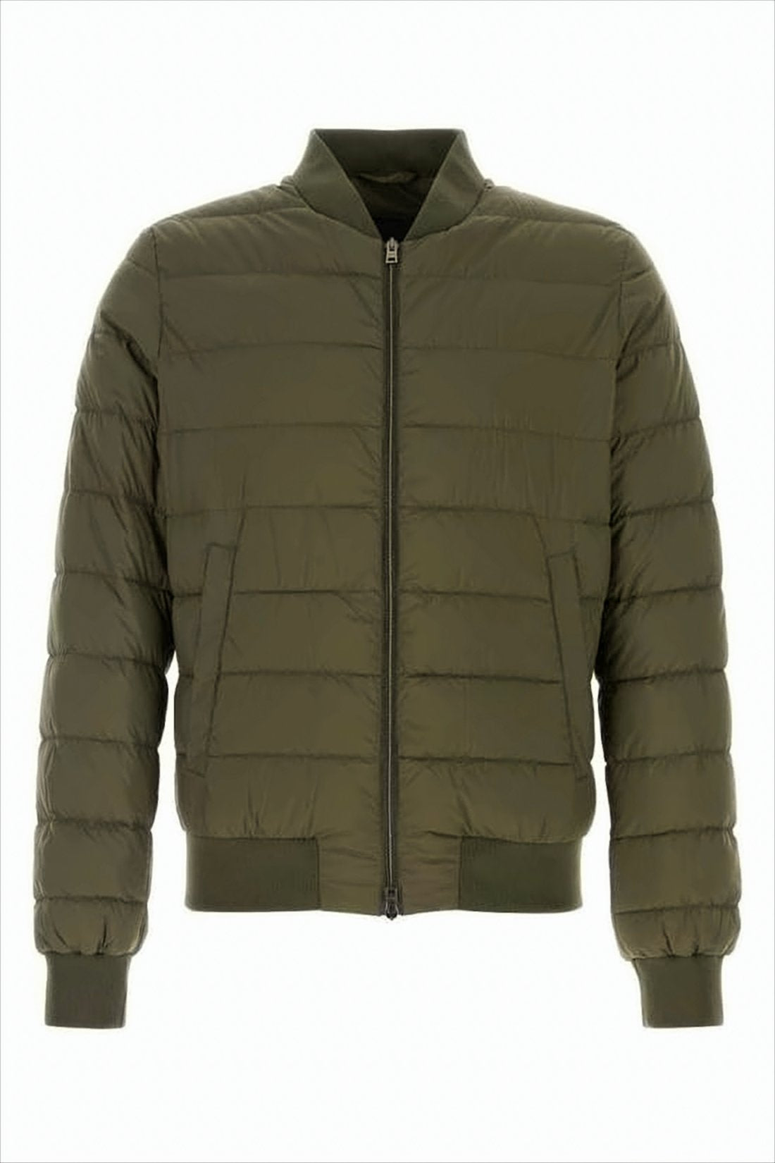 Lightweight Quilted Bomber Jacket with Ribbed Details