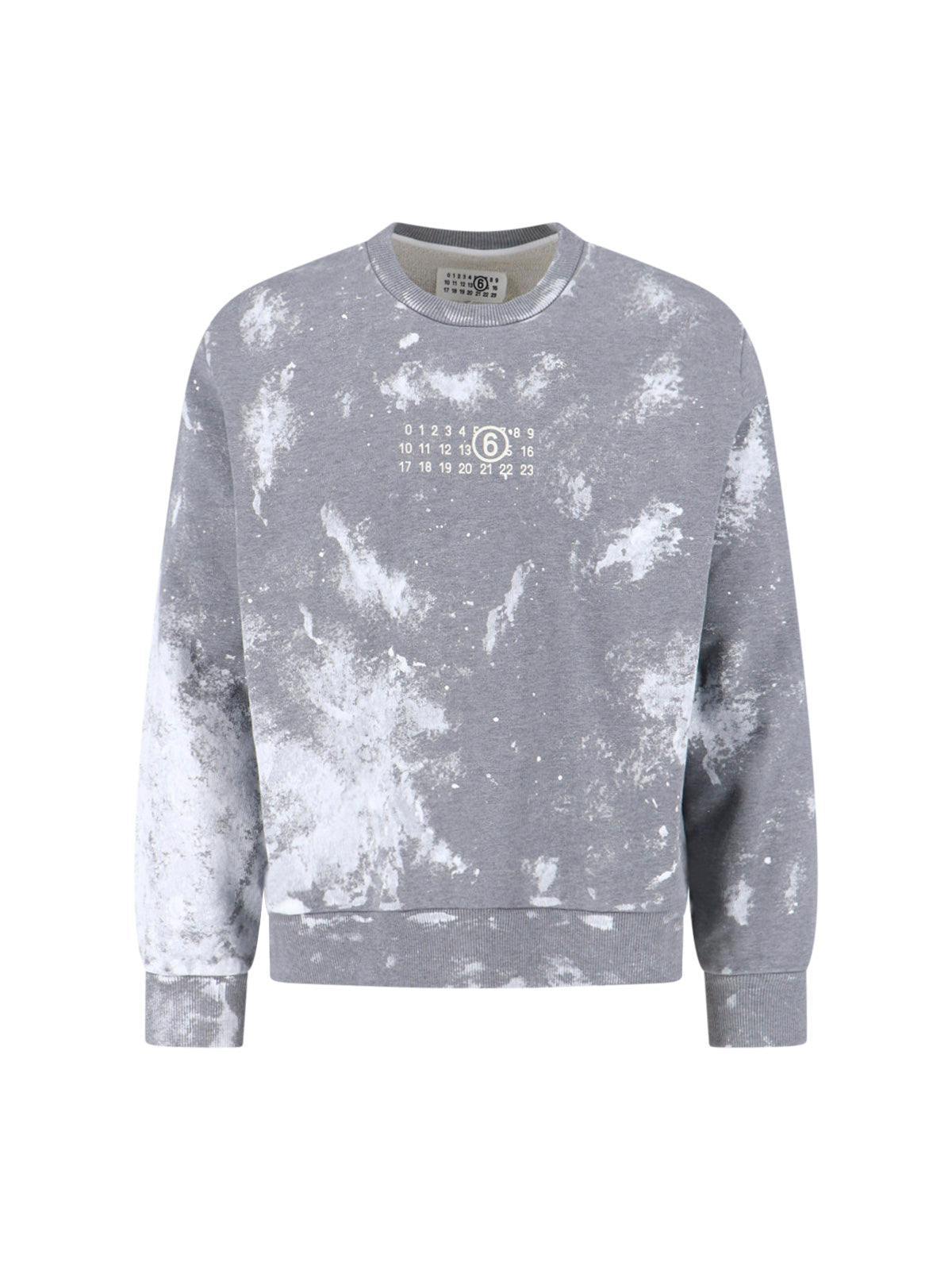 Grey Tie-Dye Printed Logo Cotton Sweatshirt