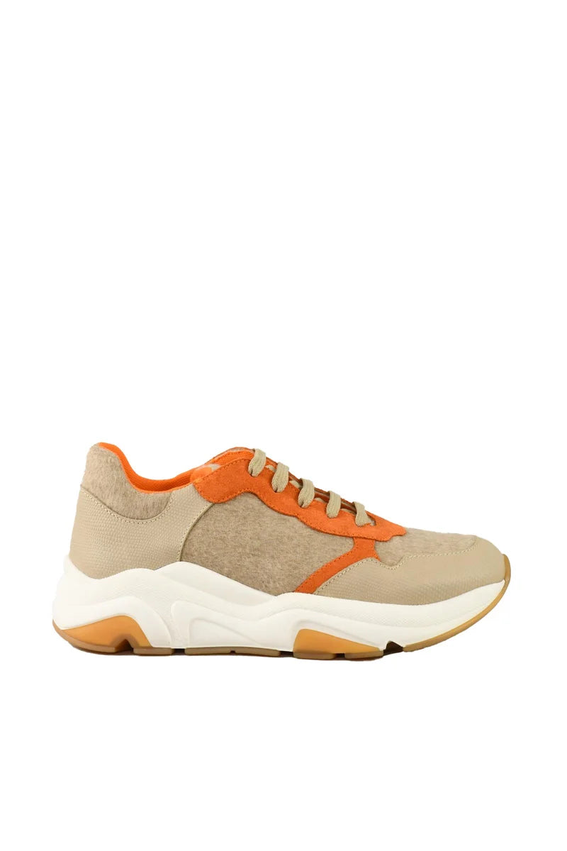 Leather/Other Fibers Sneakers - Beige/Orange