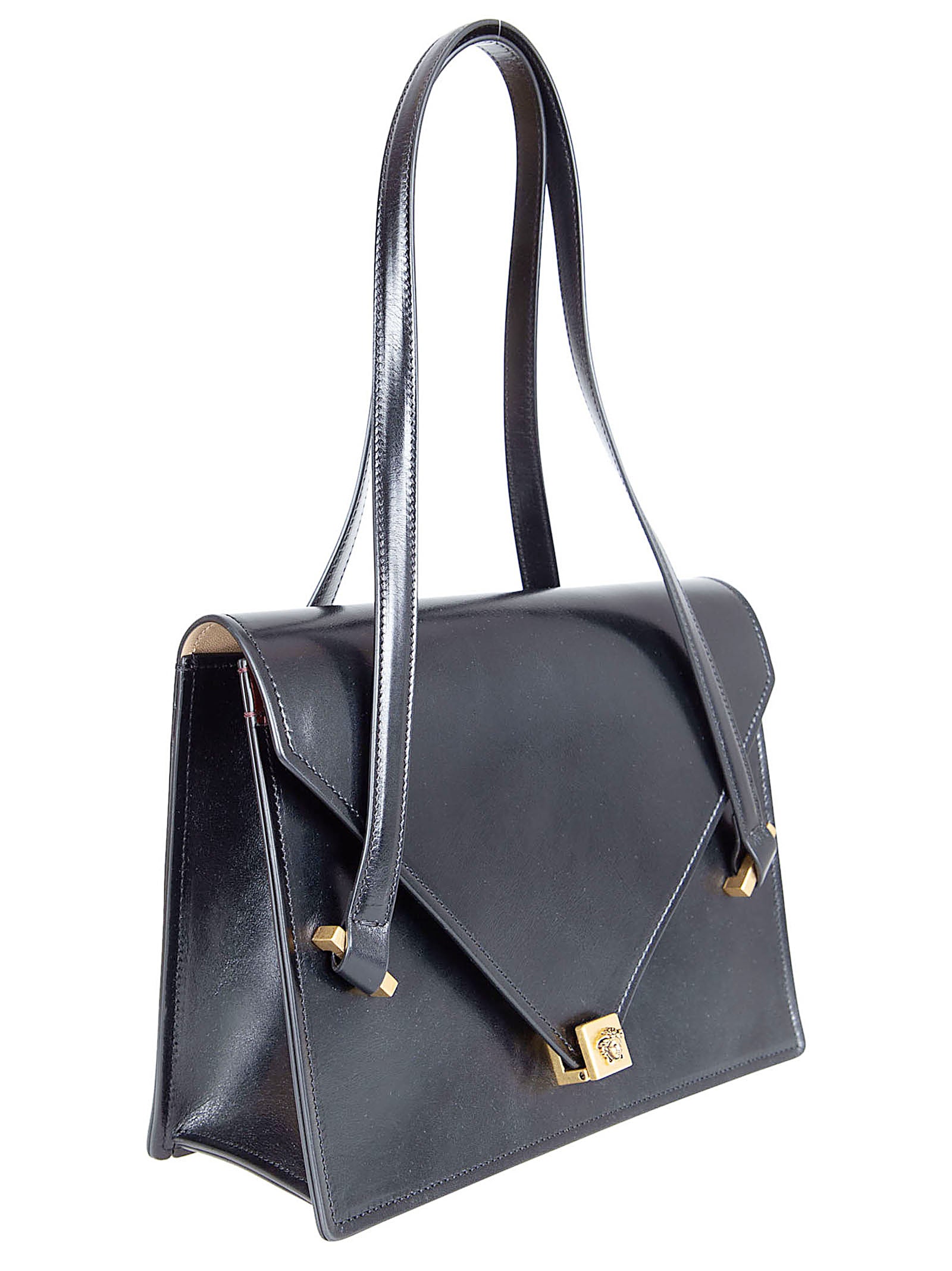 Medium Structured Calf Leather Shoulder Bag with Medusa Emblem