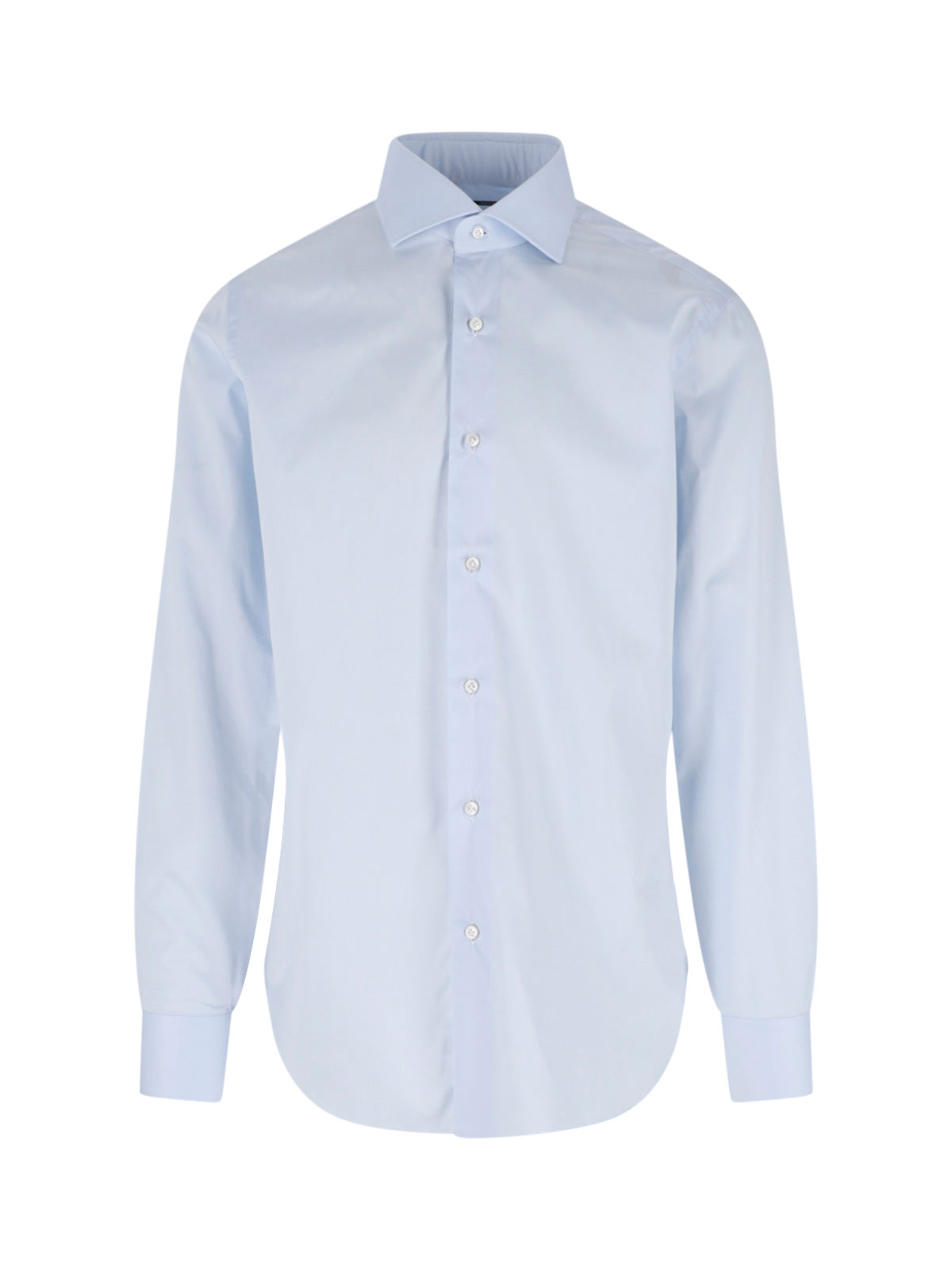 Light Blue Classic Cotton Long-Sleeve Shirt