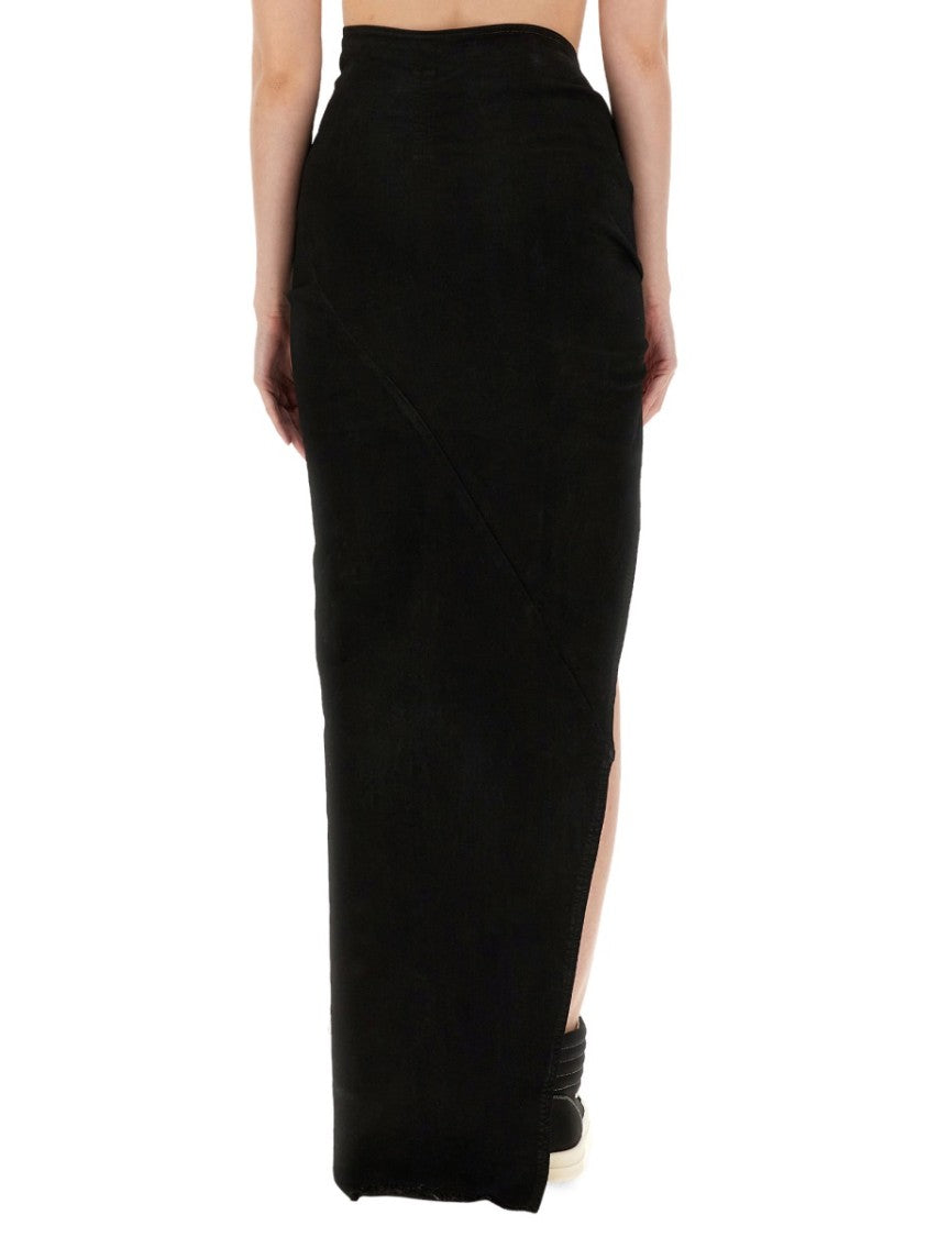 Slim Fit Long Skirt With High Slit