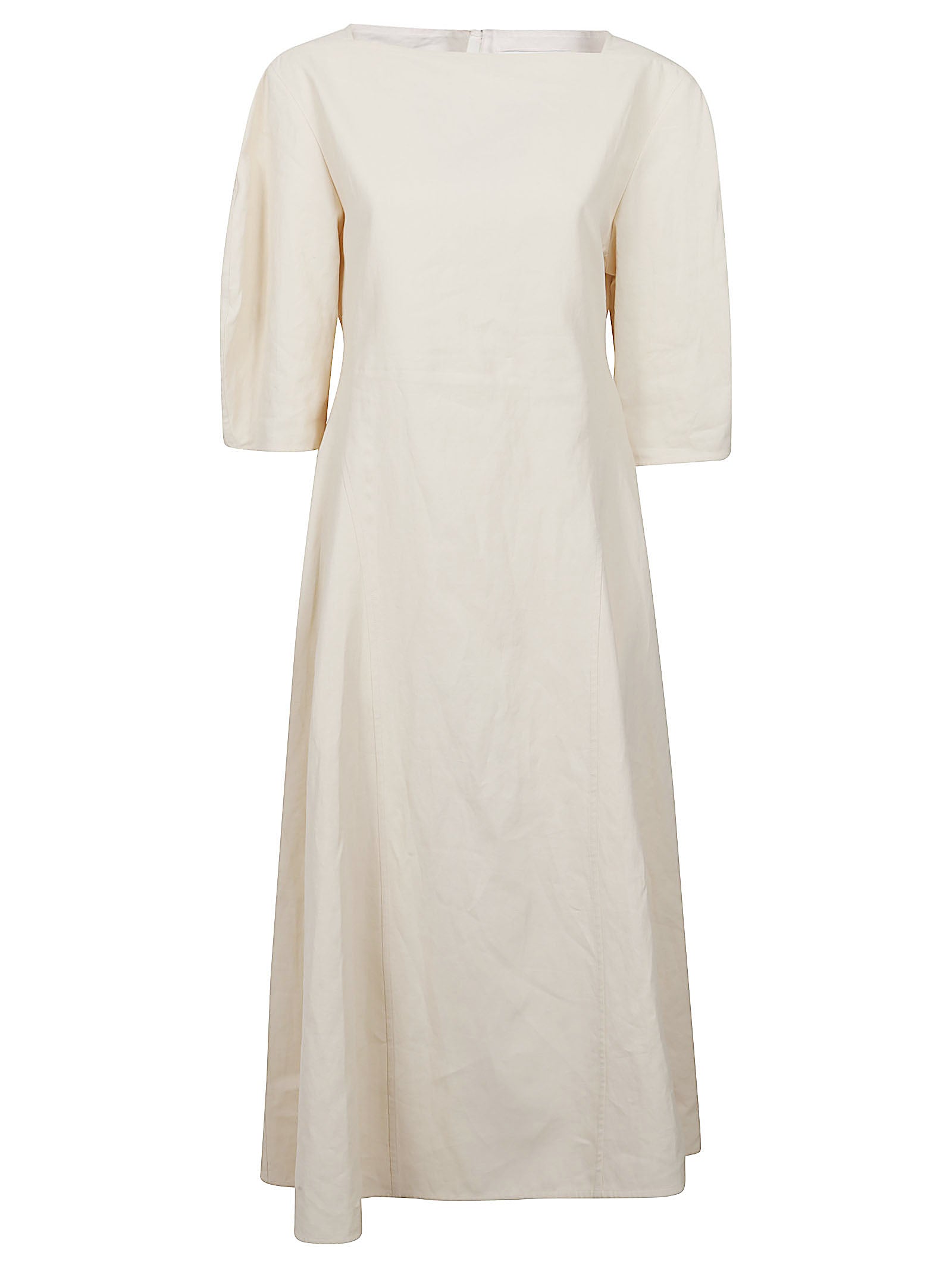 A-Line Midi Dress with Boat Neckline