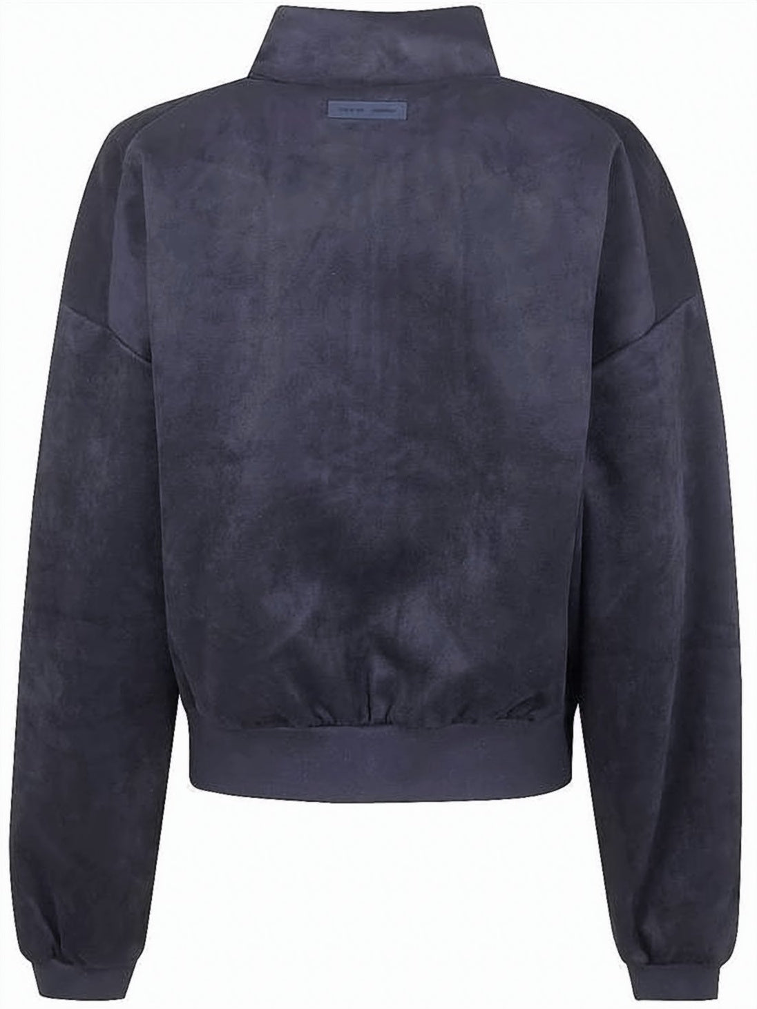 Cropped Zip-Up Sweatshirt with High Collar