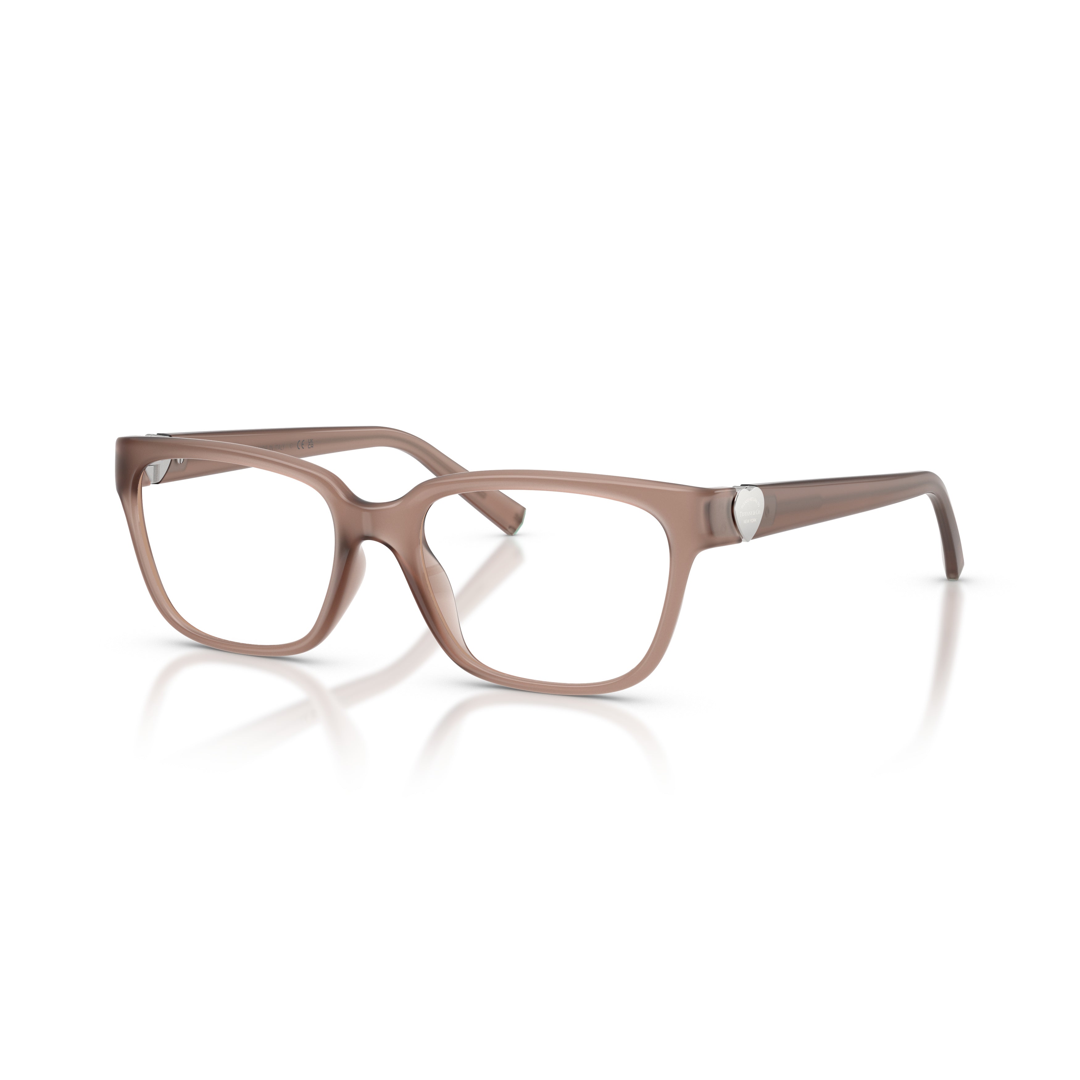 0tf2286d Translucent Brown Rectangular Eyeglasses