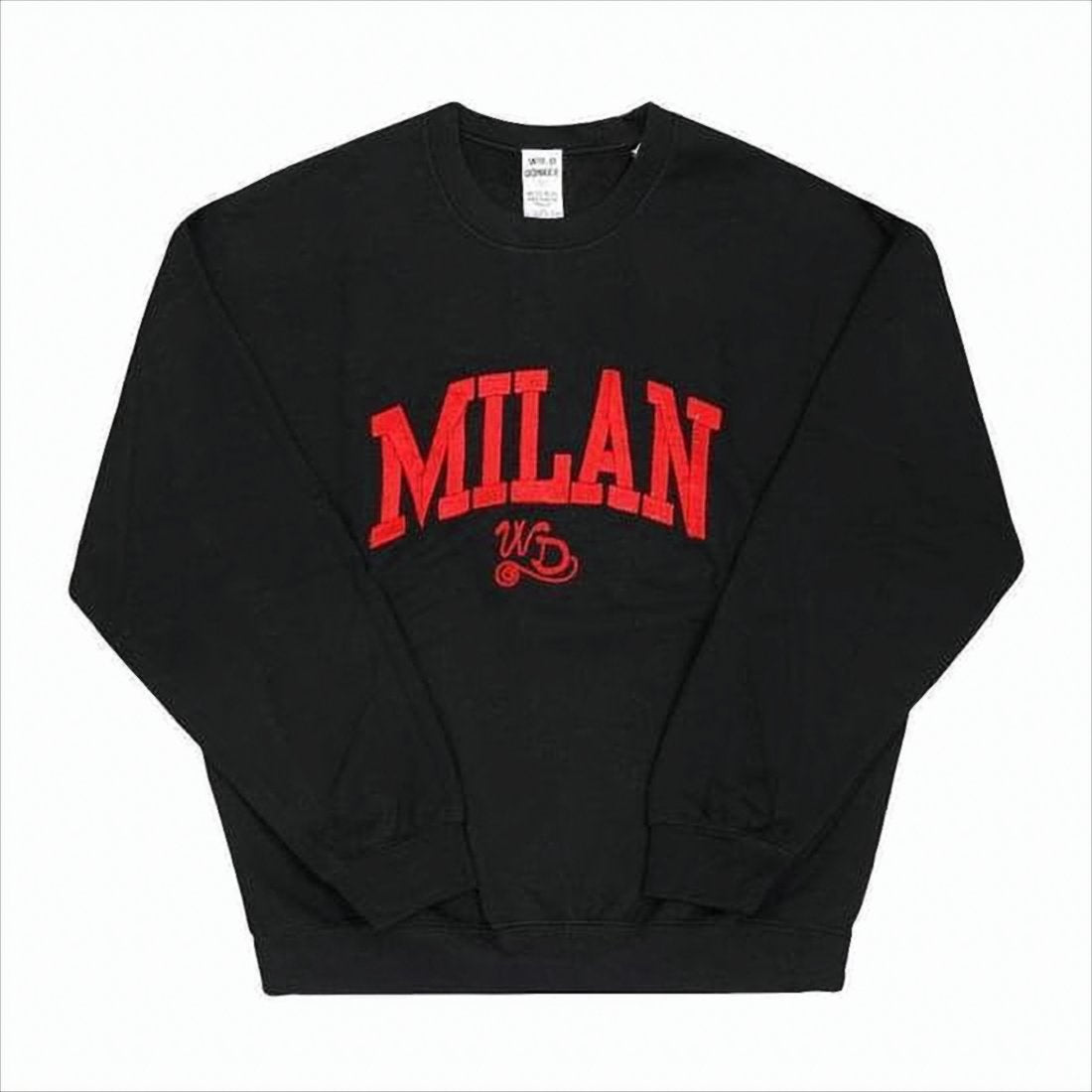 Long-Sleeved Sweatshirt with Bold Red Embroidery
