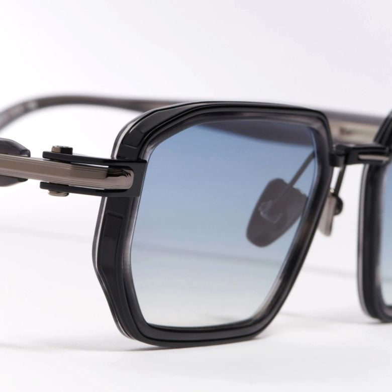 Miles Geometric Frame Sunglasses with Gradient Blue Lenses