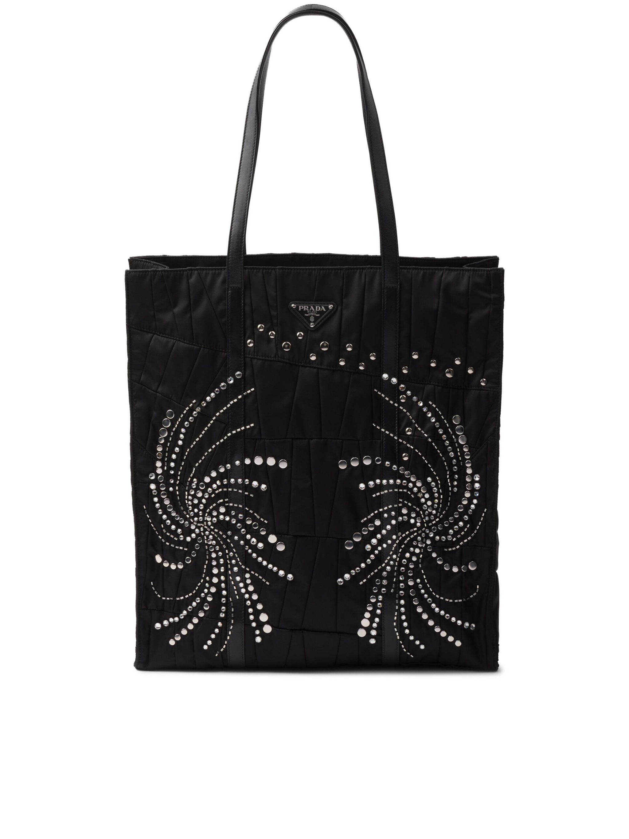 Black Quilted Re-Nylon Patchwork Tote