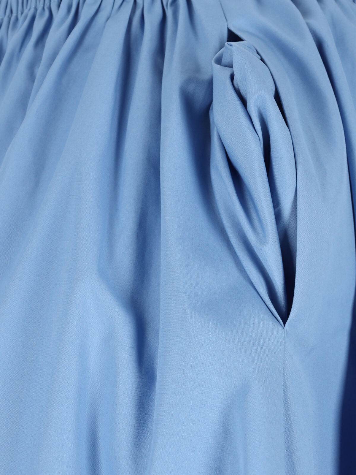 Midi Skirt In Light Blue Cotton