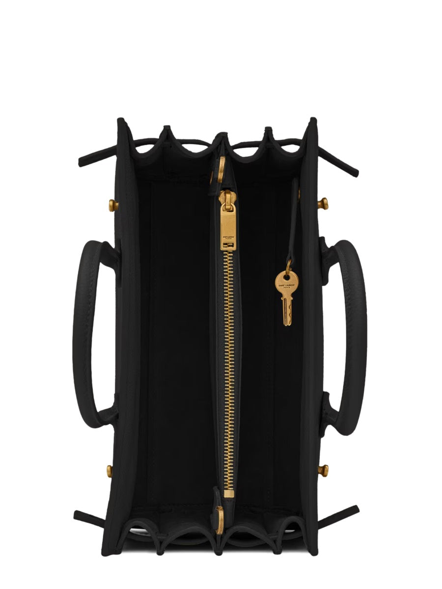 Pebbled Leather Handbag With Dual Handles