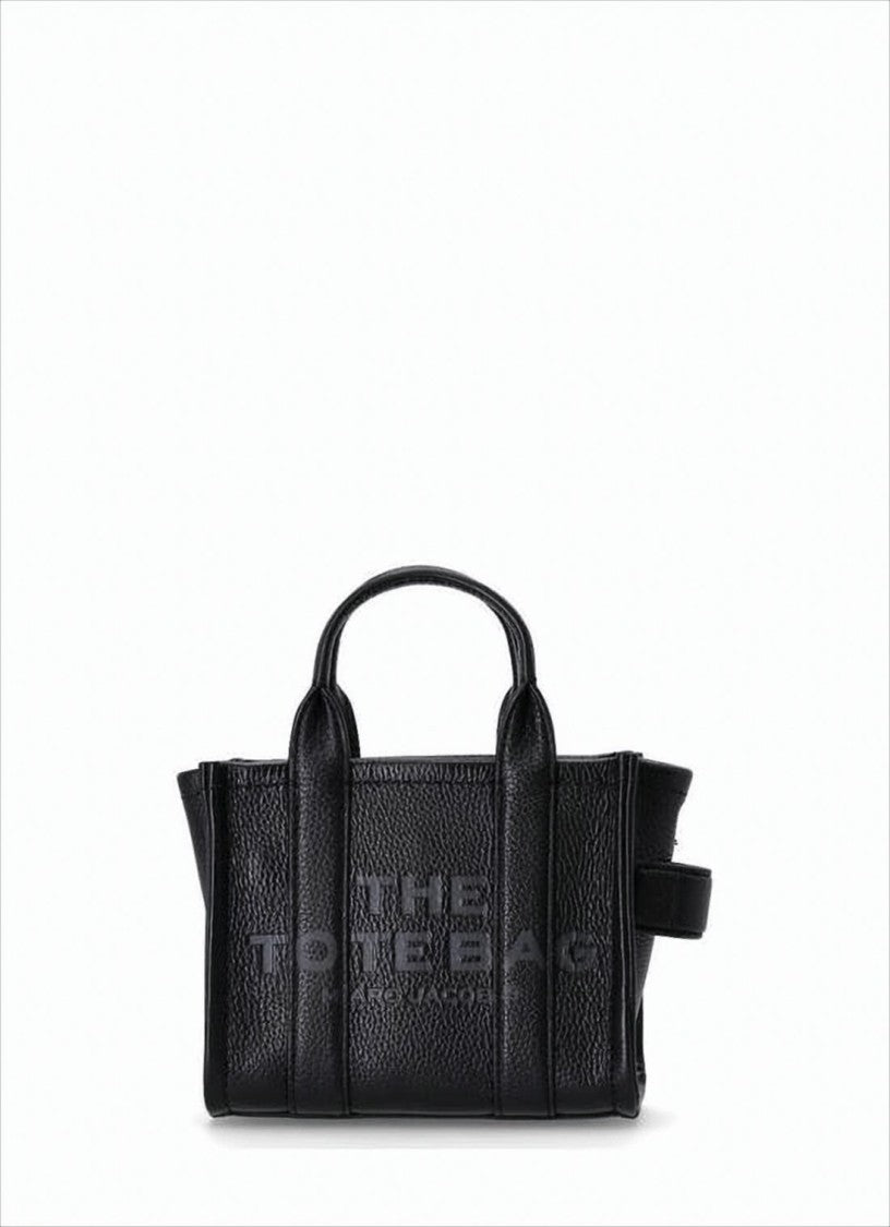 Textured Cow Leather Tote Bag with Embossed Branding
